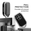 Keycare TPU Key Cover Compatible for Glanza, Urban Cruiser Hyryder Smart Key | TP05 Silver Black